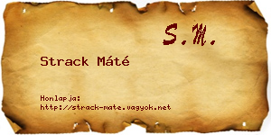 Strack Máté névjegykártya